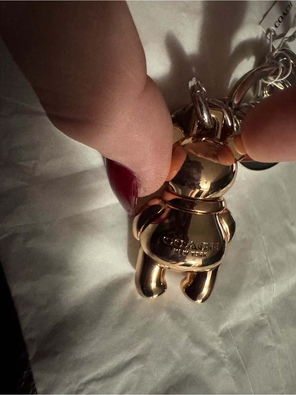 Coach Gold Bear Charm Keychain - - Picture 5 of 8